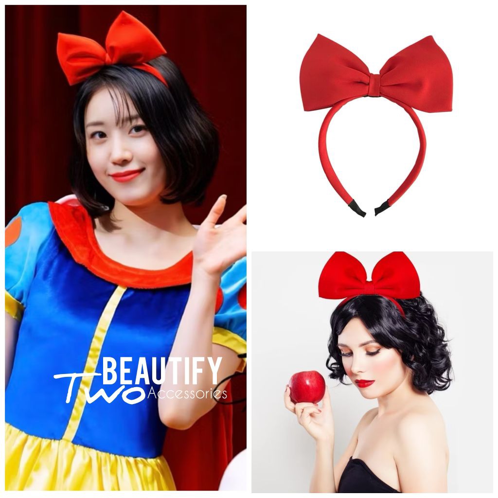 ที่คาดผมโบว์สีแดงสไตล์เจ้าหญิงในเทพนิยายมีให้เลือกหลายแบบ