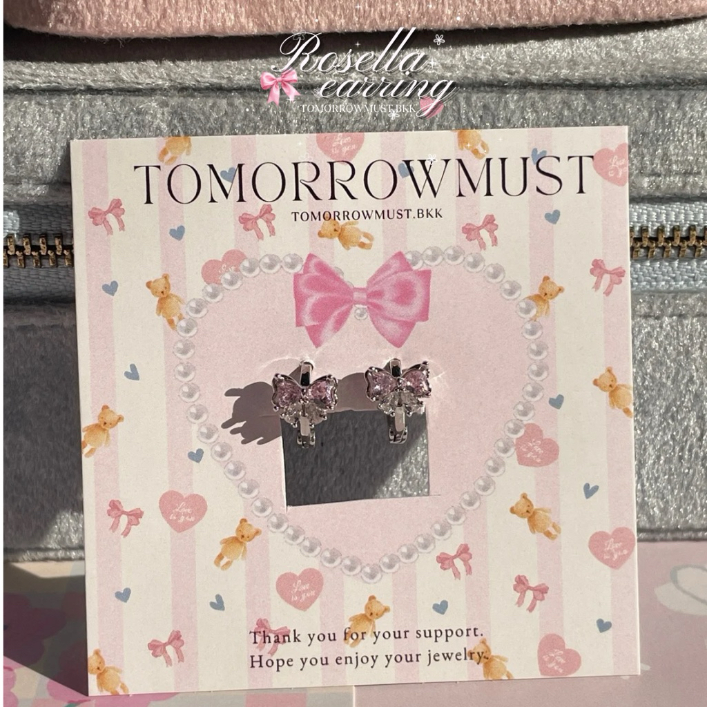 🦩🎀✨ Rosella earring ต่างหูห่วง ✨🎀🦩