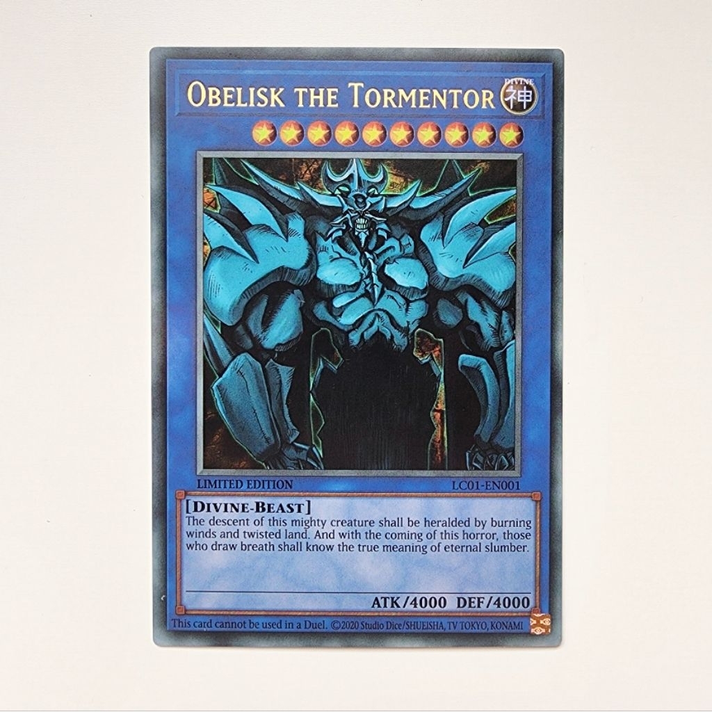 Konami Yugioh การ์ดยูกิ ลิขสิทธิ์แท้ ภาษาอังกฤษ Obelisk the Tormentor ระดับ : Ultra Rare รหัส LC01-E
