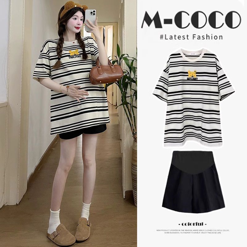 💛✨🍑ชุดหมี ชุดคลุมท้องน่ารักๆ เสื้อ+กางเกงเลกกิ้ง ผ้านุ่ม ใส่เที่ยวทำงานได้ ชุดคลุมท้องแฟชั่น ชุดคนท้องน่ารัก