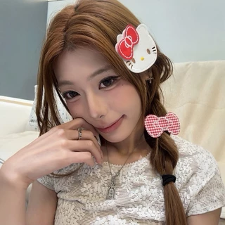 พร้อมส่ง!🇹🇭 ราคา/เซ็ต Kitty Soft Patch Clip แผ่นแปะผมตีนตุ๊กแก ลายคิตตี้&โบว์ วัสดุผ้านุ่มน่ารัก ติดแน่น ไม่เจ็บไม่กินผม