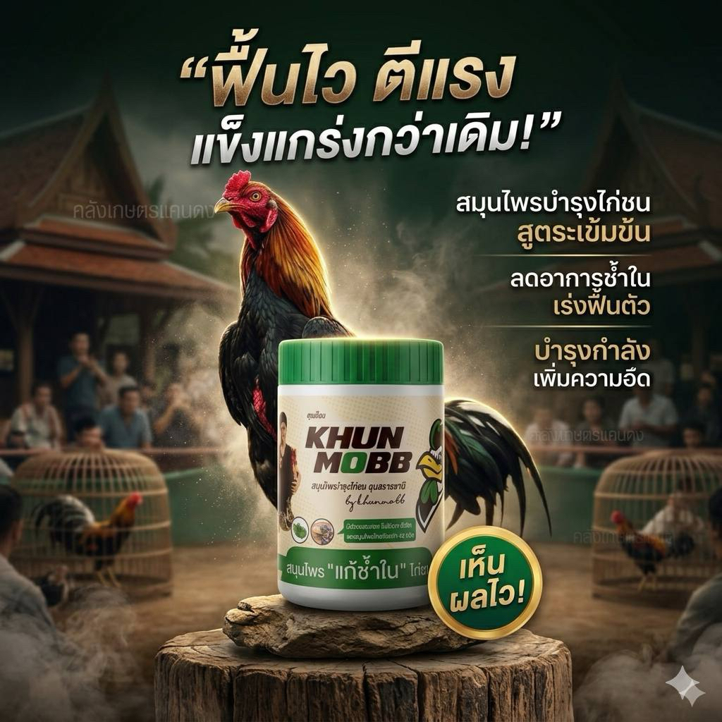 สมุนไพรไก่ชน ปลอดภัย หลังชน คุณม็อบ(ฉลากขาว) ฟืนฟูหลังบาดเจ็บ ขับเลือด ฟอกเลือด รับประกันคุณภาพ100%