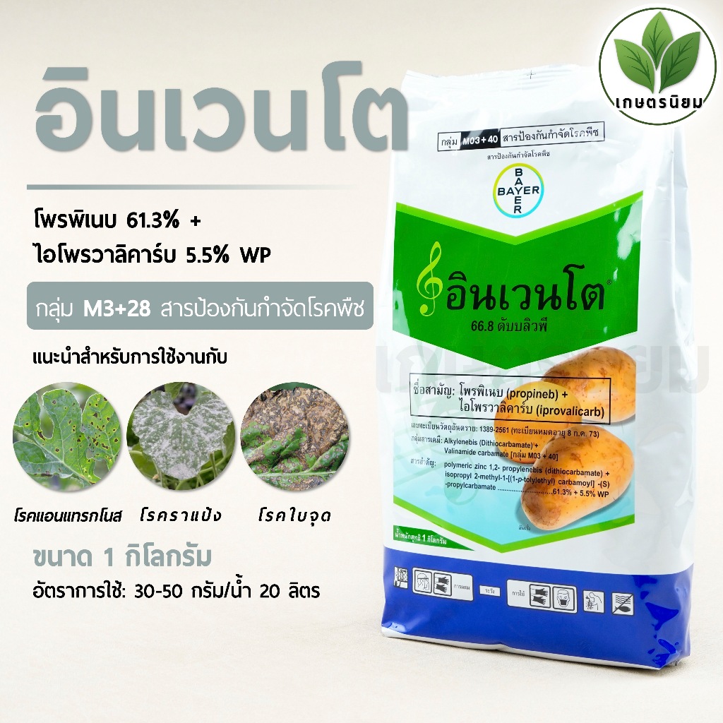 อินเวนโต (โพรพิเนบ 61.3% + ไอโพรวาลิคาร์บ 5.5% WP) 1 กิโลกรัม