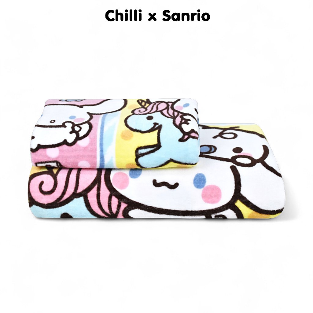 "ของแท้ 100%" Sanrio ผ้าขนหนูลิขสิทธิ์ Cinnamoroll CN-033ขนาด 16x32 นิ้ว(เช็ดผม)