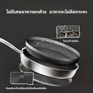 Watsuno.กระทะ/กระทะผัดสแตนเลสหนาพิเศษ ลายรังผึ้ง ผลิตจากสแตนเลส 316 มีลายรังผึ้งสองด้าน ไม่ติดกระทะและทนต่อรอยขีดข่วน