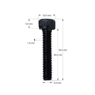 น็อตลำ M6x30mm + แหวนเหล็กสปริง M6 (ชุด 80 ชิ้น) สำหรับเฟอร์นิเจอร์ DIY