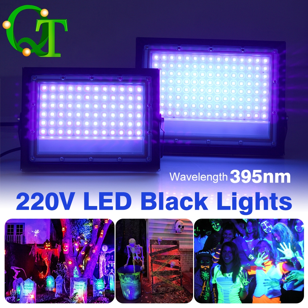 ไฟUV Led 50W 100W UV light สปอตไลท์ IP65กันน้ำได้ party light ไม่กลัวฝนและหมอก มีสวิตช์ปิดเปิด black light