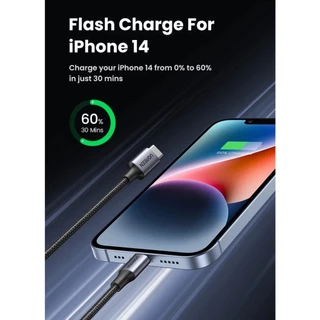 UGREEN MFiตรวจสอบสิทธิ์USB-C Fast charging cable สายชาร์จเร็วนี้ ใช้งานได้ดีiPhone14 13 12 11 8 XR MAX Type-c Data cable