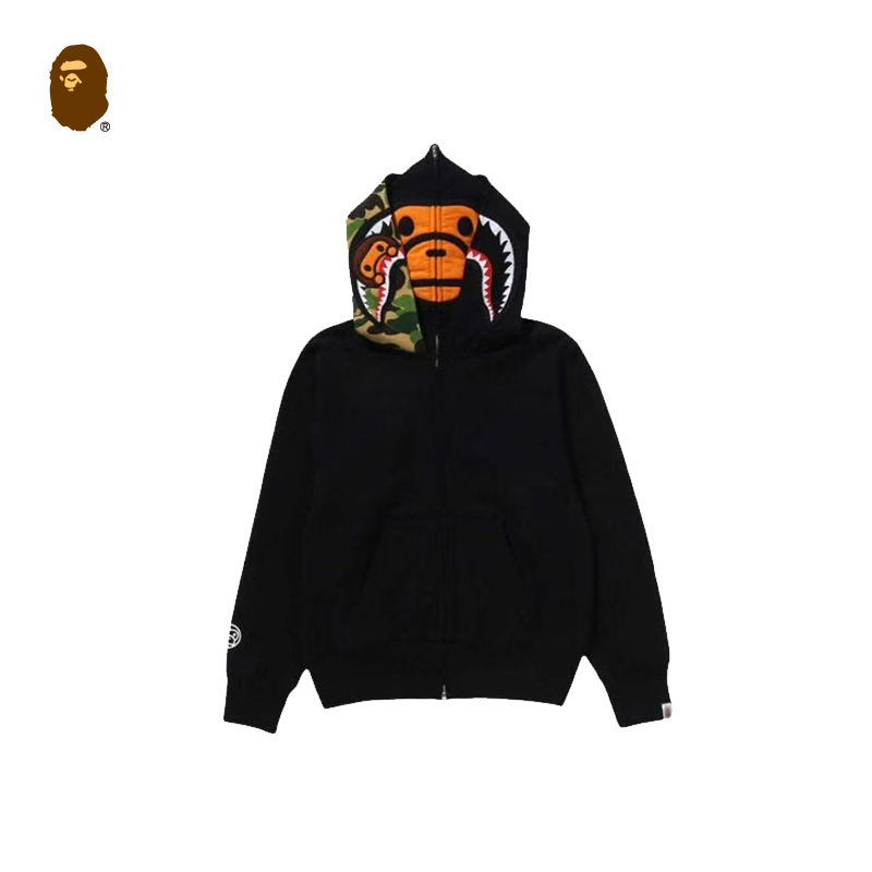 【BAPE】🇯🇵 พร้อมส่ง/เสื้อโค้ท BAPE  เสื้อคาร์ดิแกนซิปสองชั้นปักลาย