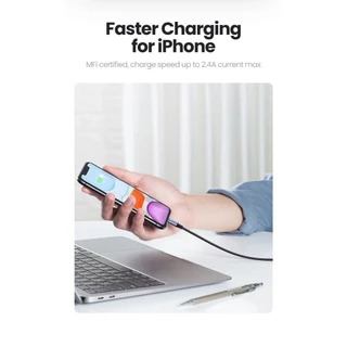UGREENMFi certification 2.4A/USB Fast charging cable สายเคเบิลข้อมูลนี้เหมาะสำหรับiPhone13 12 11 8 xr Pro Max ชาร์จเร็ว