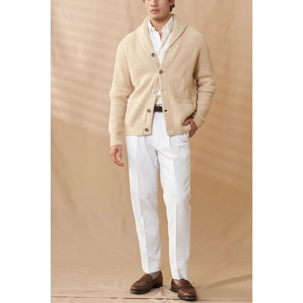 [Code20%ทักแชท] The Alden Easy Trouser สีขาว White | ผ้า Stretch Cotton | Regular Fit 1 จีบ | เอวยางยืดด้านหลัง ราคา ถูกที่สุด ดีลบีเคเค แกลเลอรีภาพที่ 7