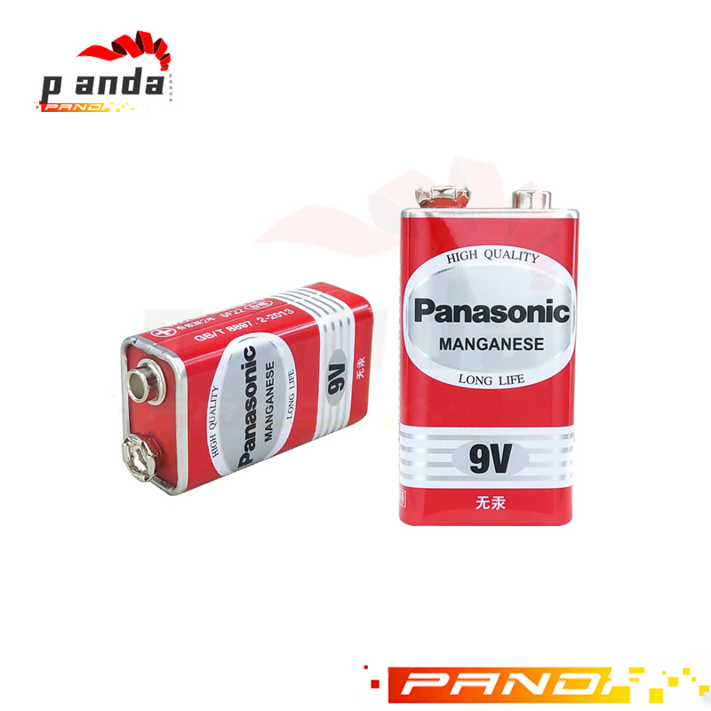 3pcs พร้อมส่ง 🔋 ถ่านไฟฉาย 9V Panasonic Manganese Battery แบตเตอรี่ 9V ถ่านแดง 6F22ND
