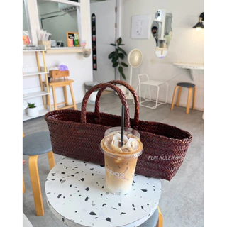 พร้อมส่ง FLIN - RULER BASKET กระเป๋ากระจูดย้อมสี