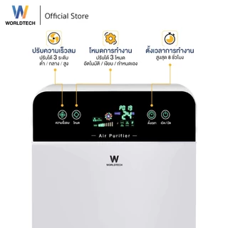 Worldtech เครื่องฟอกอากาศ Air Purifier รุ่น WT-P40 มอก.รับรอง + รีโมท ประกัน1ปี