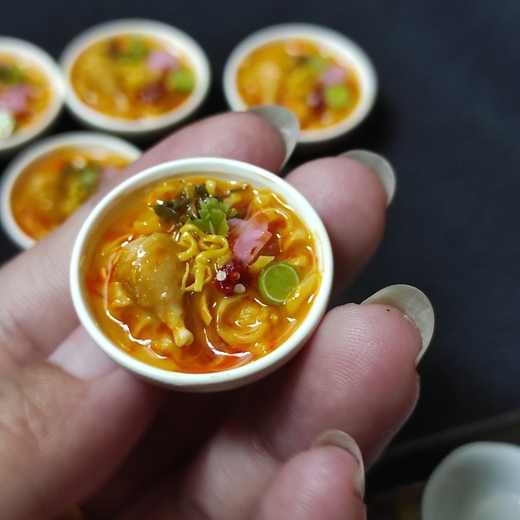 ข้าวซอยจิ๋ว อาหารจิ๋ว ของจิ๋ว ของตกแต่งบ้านตุ๊กตา
