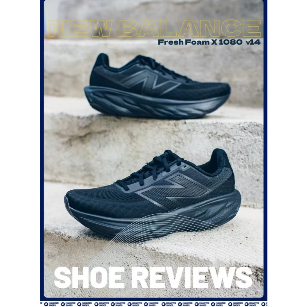 รองเท้าวิ่ง New Balance Fresh Foam X 1080v14 สีดำทั้งคู่ ใส่สบาย นุ่มนวล สำหรับวิ่งและเดินประจำวัน พ