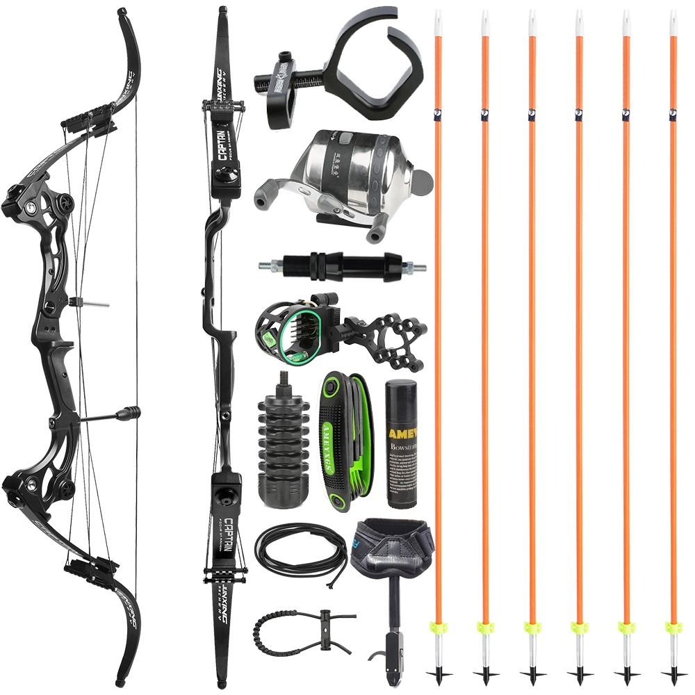 JUNXING F164 Eagle Bow ปรับได้ 40-55 ปอนด์ ชุดตกปลาแบบครบชุด