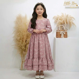 ⭐️Littlestar👧🏻เดรสกระโปรงยาว ชุดเดรสเด็กมุสลิม เด็กผู้หญิงอิสลาม ยาวพิเศษ GML0668 GML0671