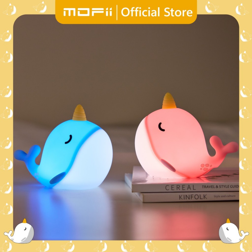 [ของแท้ รับประกันศูนย์ไทย]MOFii โคมไฟน่ารัก WHALE วาฬน้อยสุดน่ารักมีสองสี นุ่มนิ่มปรับไฟได้
