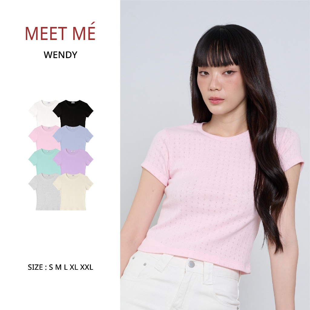 MEET ME - Top 0016 | WENDY เสื้อครอป ผ้าถัก