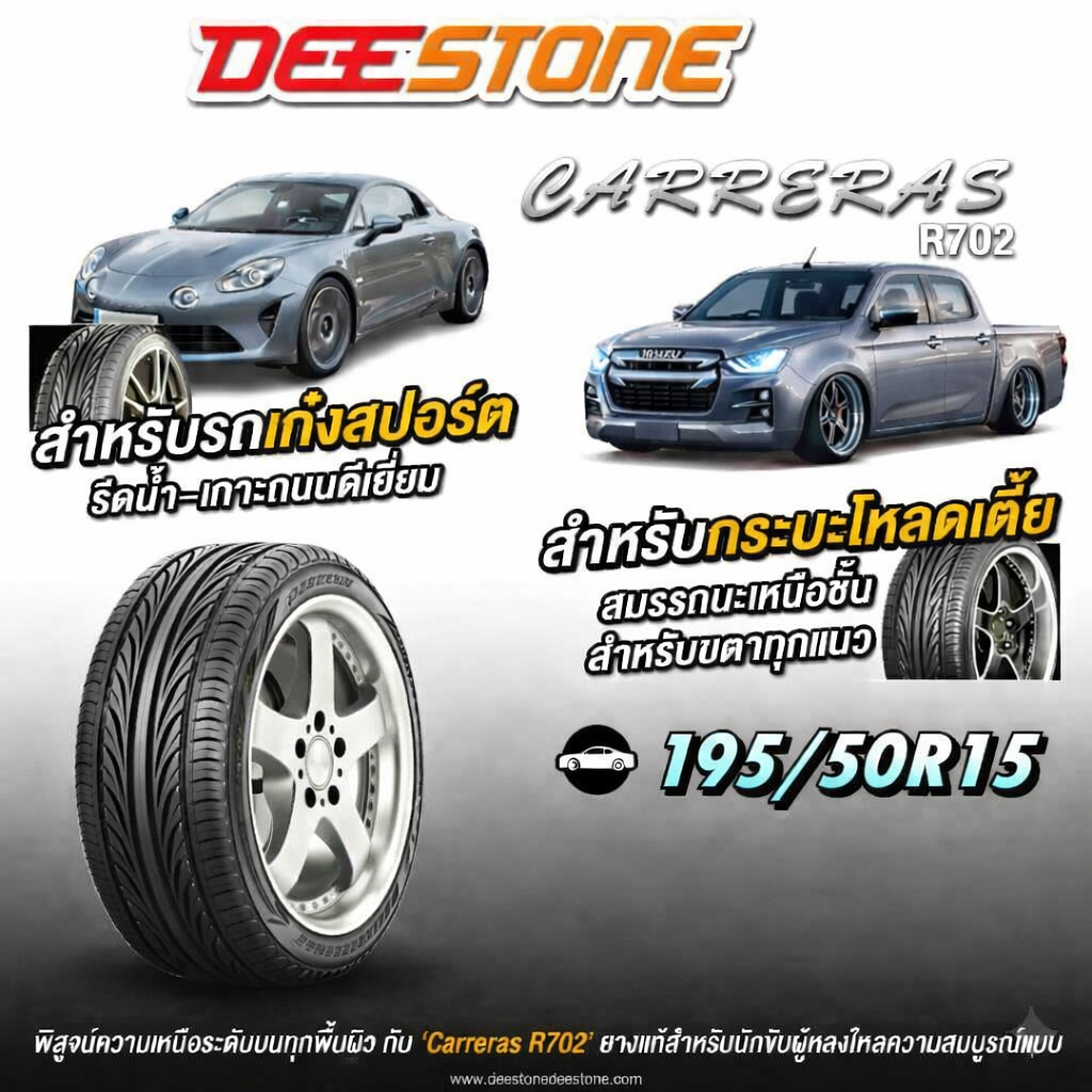 ยางรถยนต์ ขนาด 195/50R15 รุ่น R702 ยี่ห้อ Deestone