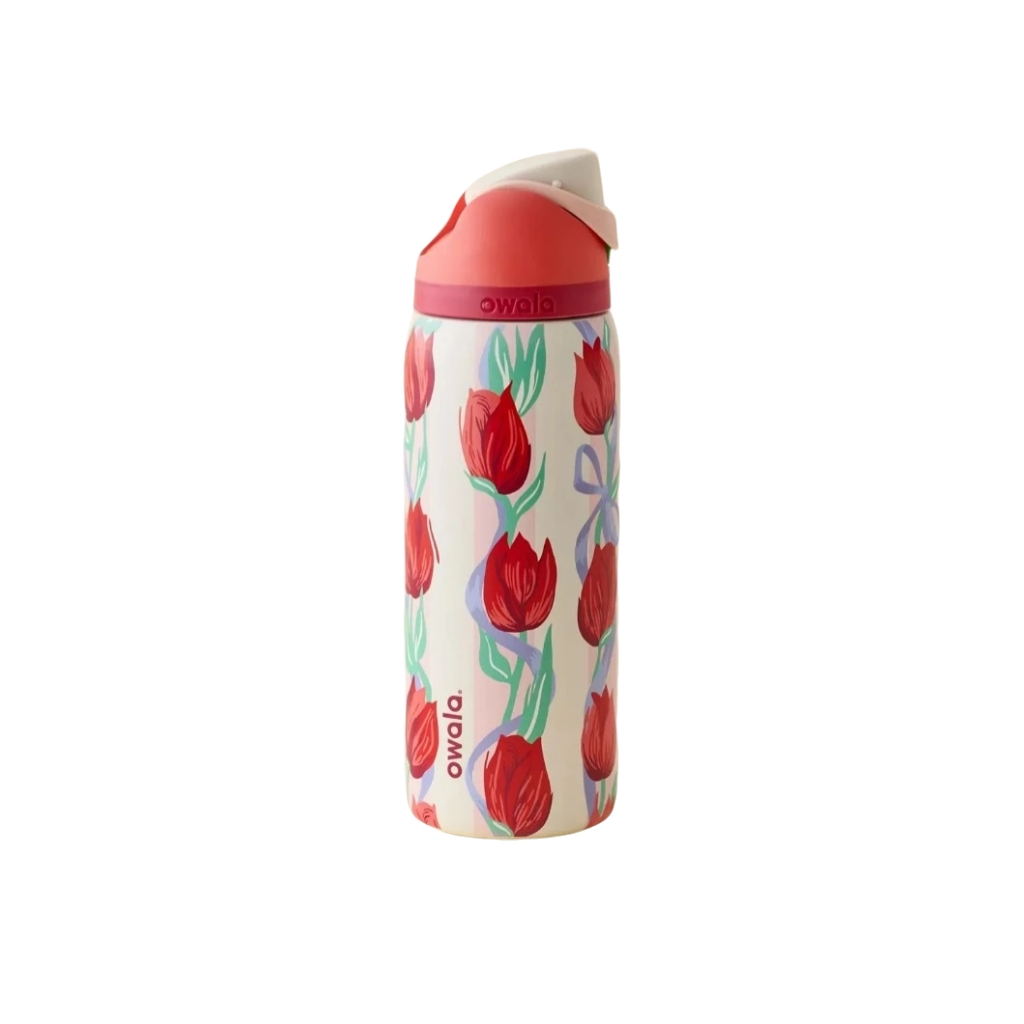 【ของแท้ 100 %】Owala UO Exclusive FreeSip 32oz Tulip Bouquet Water Bottle