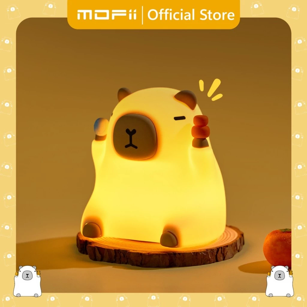 [ของแท้ รับประกันศูนย์ไทย]MOFii โคมไฟน่ารัก SITTING CAPY คาปิอ้วนนั่งถือปลากับส้ม ปรับแสงตั้งเวลาได้