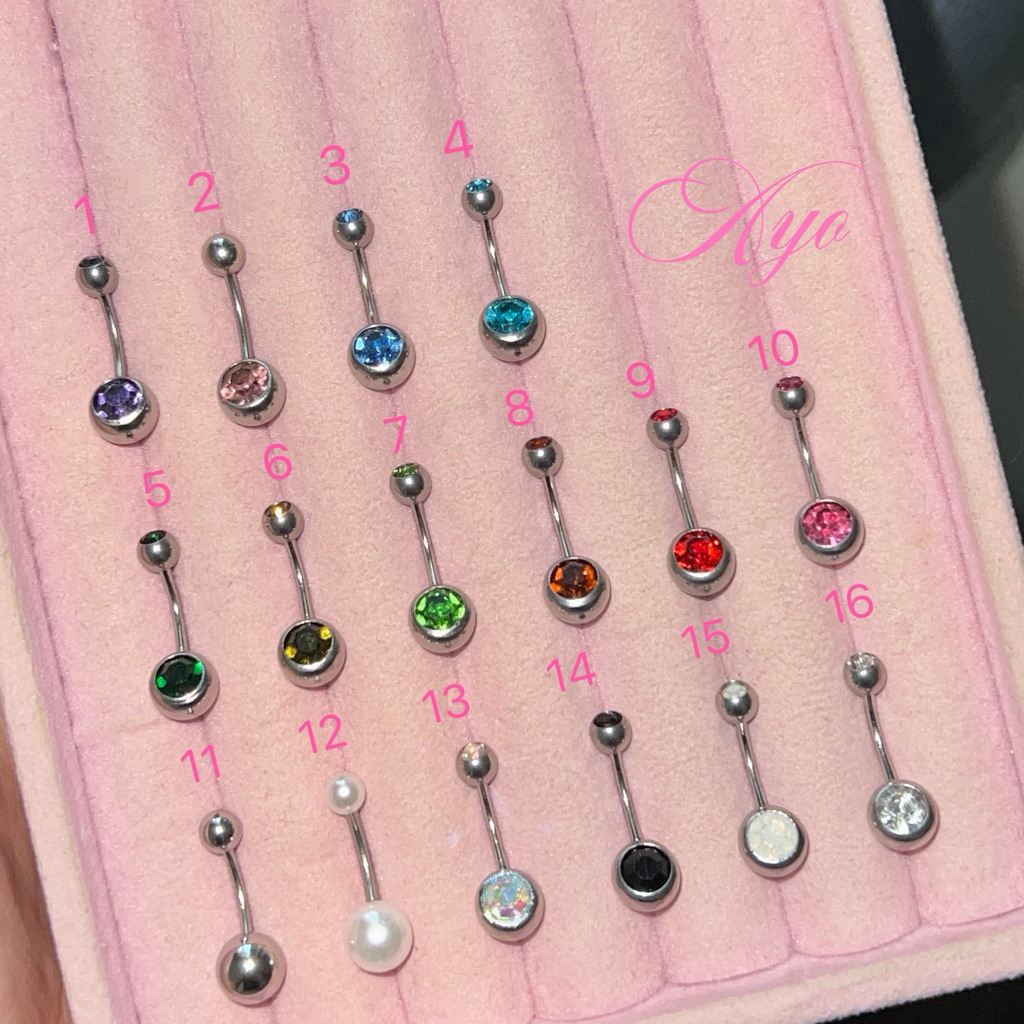 จิวสะดือสแตนเลสแท้ ใส่อาบน้ำได้ พร้อมส่งจากไทย💗ถ่ายจากสินค้าจริง