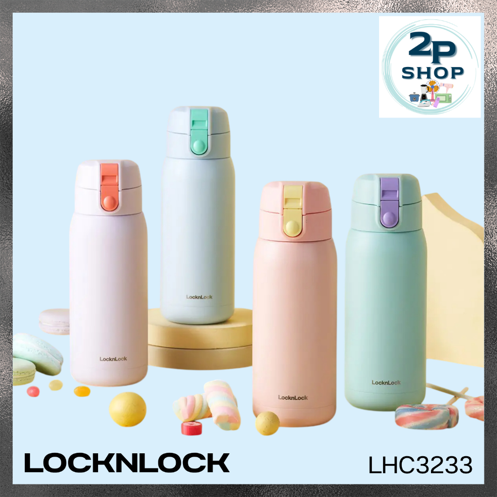 LocknLock Cotton Candy One - Touch Tumbler กระติกน้ำเก็บอุณหภูมิ รุ่น LHC3233 (ความจุ 370 มล.)