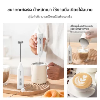 Simplus เครื่องตีฟองนมไฟฟ้า & เครื่องตีไข่ - แบตเตอรี่ติดทนนานมอเตอร์ทองแดงบริสุทธิ์อเนกประสงค์ใช้ NPQH001