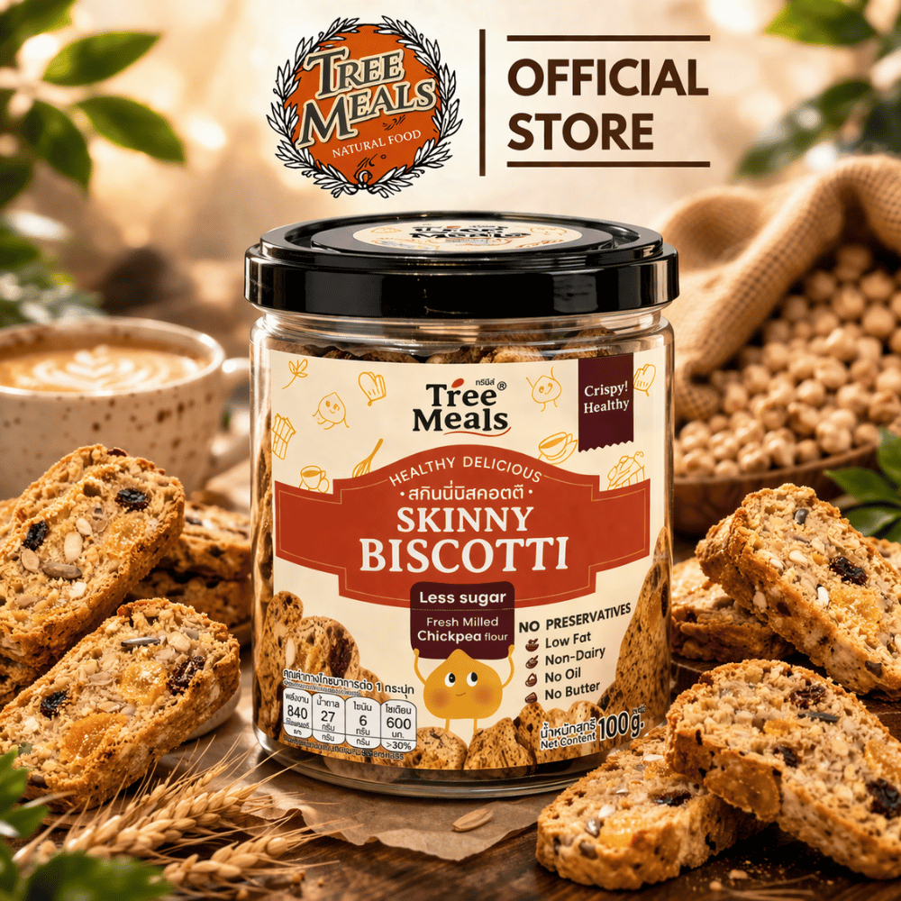 Treemeals Skinny Biscotti บิสคอตติสูตรไร้น้ำมัน (GG022)