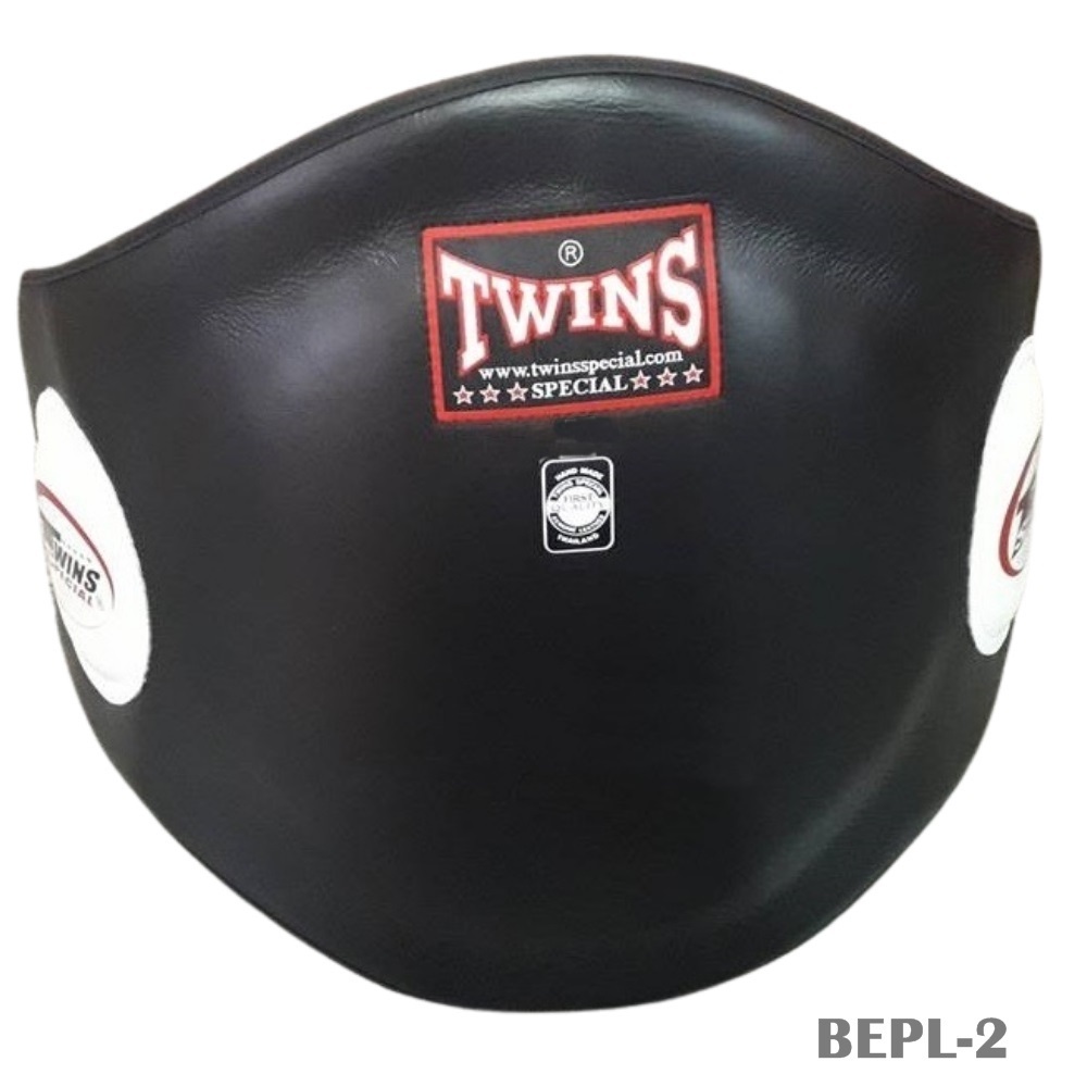 Twins Belly Pads BEPL2 ( Size M,L) Black Genuine Leather Protector Training MMA K1เป้าท้อง ทวินส์ ทำ