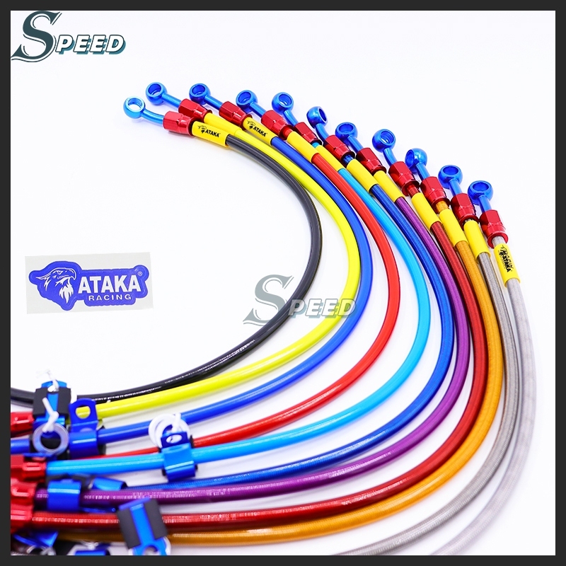 ATAKA สายถัก สายเบรค หัวเบนโจ 39 นิ้ว และ 20 นิ้ว หัวเบนโจงอ+เบนโจตรง สายเบรคหน้า หน้า-หลังทั่วไป ส่งเร็วทันใจ