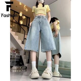 กางเกงยีนส์คู่รัก ใส่ได้ทุกฤดู สไตล์เกาหลี เอวสูง ทรงกระบอก ขา7ส่วน Unisex 4สี ถูกและคุ้ม