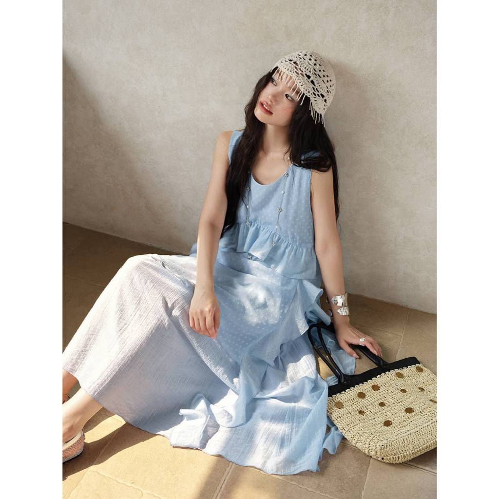 [Preorder] KUOSE : Asymmetric Ruffle Layered Dress
