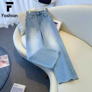 สุดคุ้ม! กางเกงยีนส์เอวสูง ทรงกระบอกใหญ่ Unisex ใส่ได้ทั้งชายหญิง ลุคเกาหลีสไตล์LISA สายเปรี้ยว แมทง่าย เนื้อผ้าไม่อึดอั