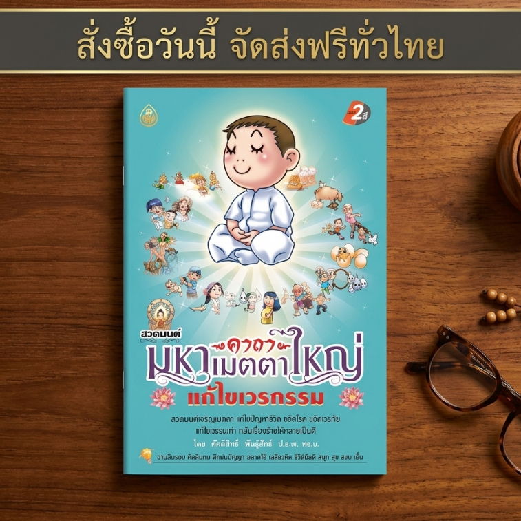 หนังสือสวดมนต์ คาถามหาเมตตาใหญ่ แก้ไขเวรกรรม (2สี) (แพ็ค 5 เล่ม) #โดยสำนักพิมพ์เลี่ยงเชียง
