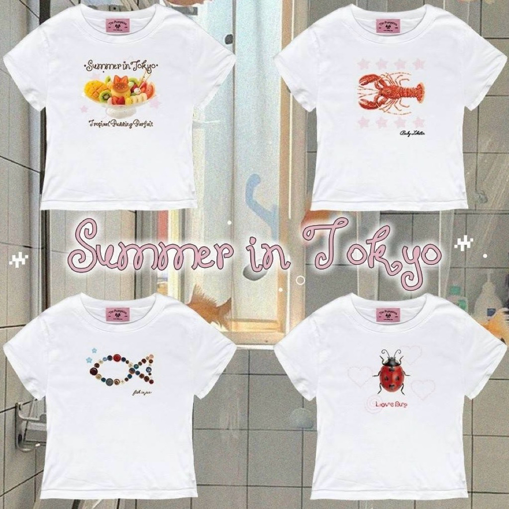 🐟 (summer drop) — baby tee / boyish tee มี 2 ขนาด (อก 34“ และ 38”) ผ้าคอตตอน 100%