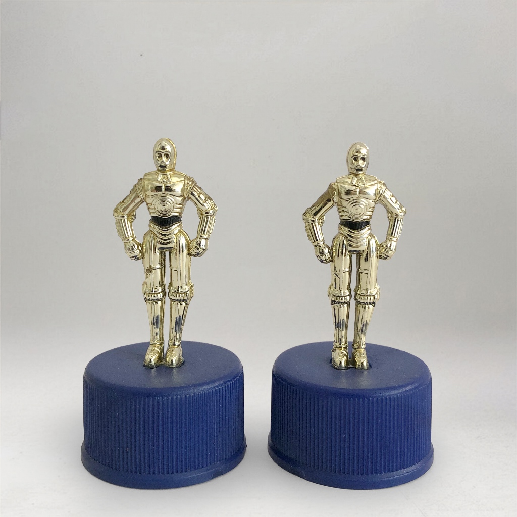VINTAGE PEPSI BOTTLE CAP STAR WARS C-3PO MINI FIGURE (SET OF 2 FIGURES)