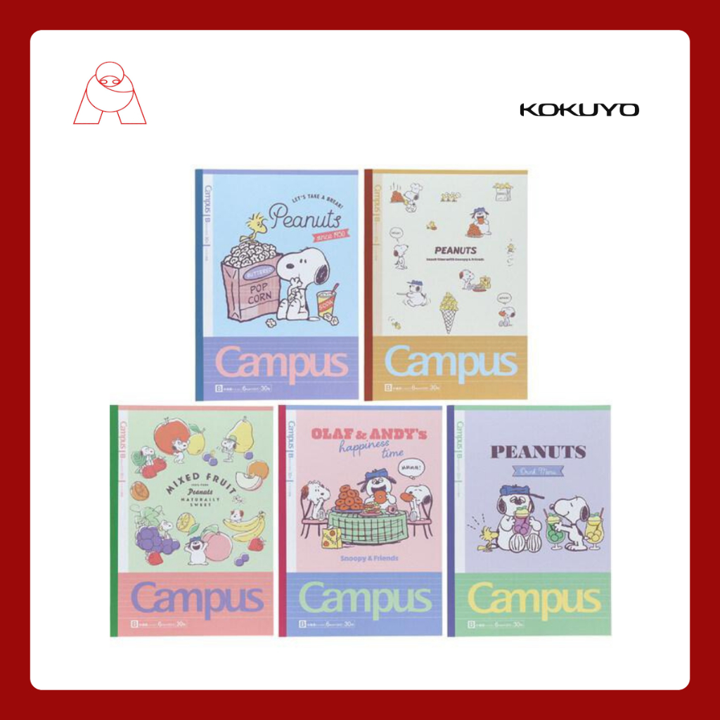 Kokuyo Campus x Snoopy LM.Notebook B-Rulued สมุดโน๊ตขนาดB5 (คละลาย1เล่ม)