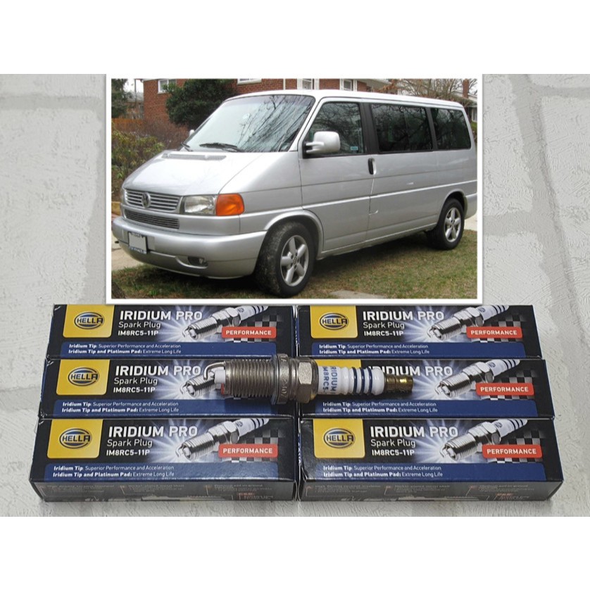 หัวเทียน อิริเดียม VW Caravelle T4 ( 1992 - 2004 ) V6 จำนวน 6 หัว ระยะใช้งาน 100,000 กม : Hella IM8R