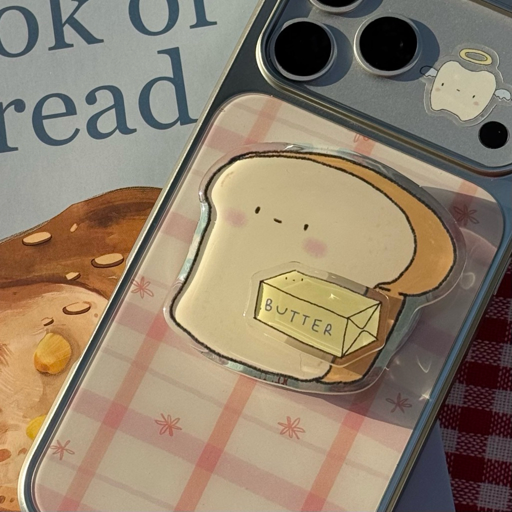 Griptok MagSafe กริ๊ปตอกแม่เหล็กหมุนได้ 🍞🧈 ลาย Butter Bread-ter ©julie on the bead
