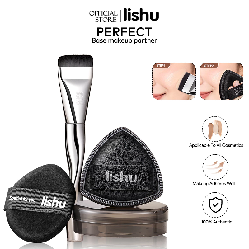 Lishu ชุดพัฟแป้ง, แปรงลงรองพื้น/พัฟคุชชั่น/พัฟรองพื้น - รูปที่ 1