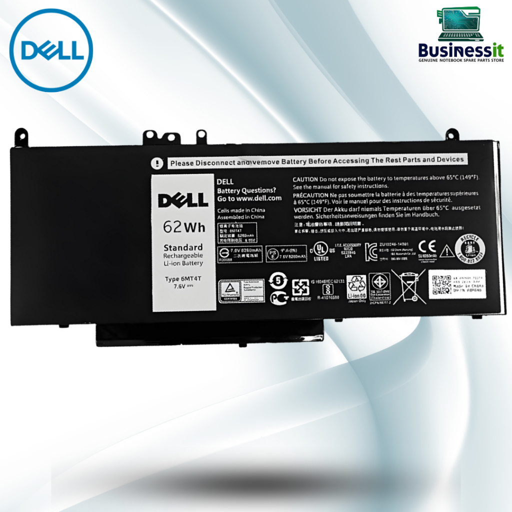 Battery Dell Latitude e5270 e5470 e5570 62Wh แบตเตอรี่ Dell 6MT4T 7V69Y แท้ศูนย์ DELL Thailand