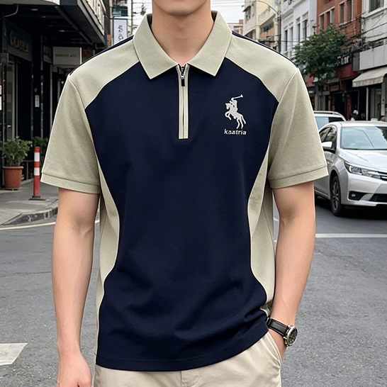 เสื้อโปโลผู้ชาย ดีไซน์สปอร์ต เนื้อผ้านุ่ม ระบายอากาศได้ดี ให้ความรู้สึกหรูหรา