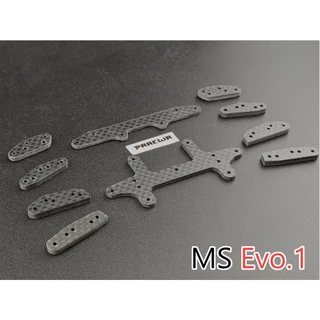 ชุดแต่ง MS Evo.1 กันชน ปีกใบไม้สั้น/ยาว - Mini4wd MS Evo.I Carbon Plate Kit