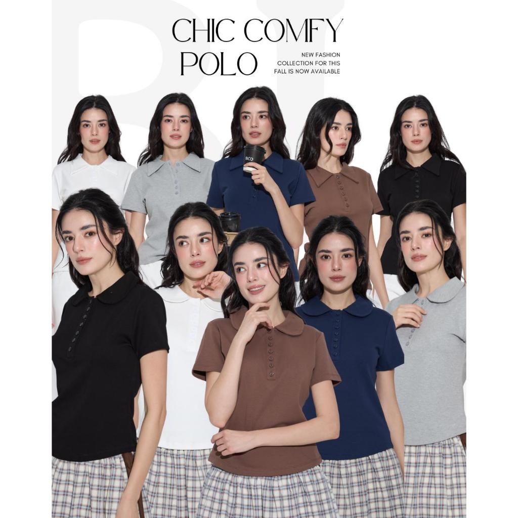 BCTS41 Chic Comfy Polo - เสื้อโปโลคอปก แขนสั้น
