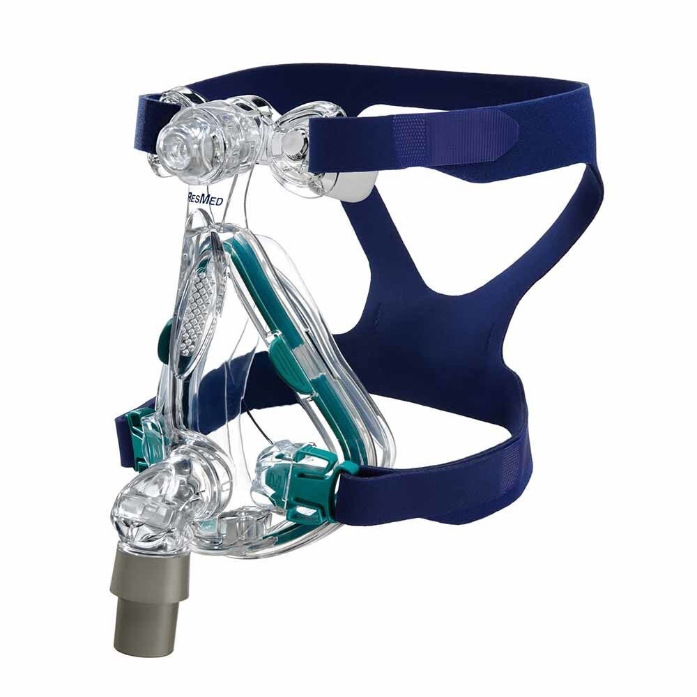 หน้ากาก CPAP BiPAP แบบเต็มหน้า ResMed Mirage Quattro พร้อมหน้ากากจมูก Snore