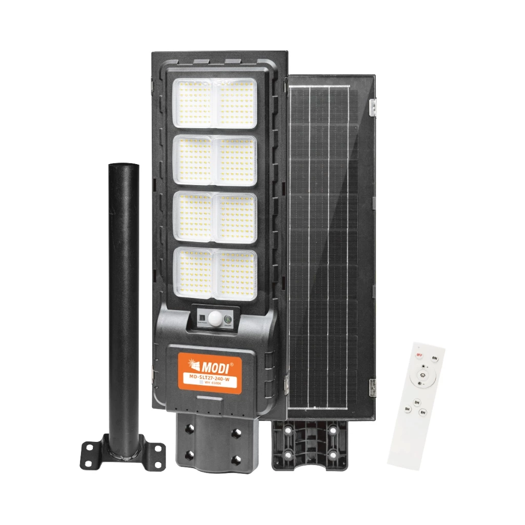 MODI ไฟถนนโซล่าเซลล์ 120W 240W 300W แสงขาว ระบบสว่างค้าง รีโมทคอนโทรล Solar street light กันน้ำIP65 thumbnail 10