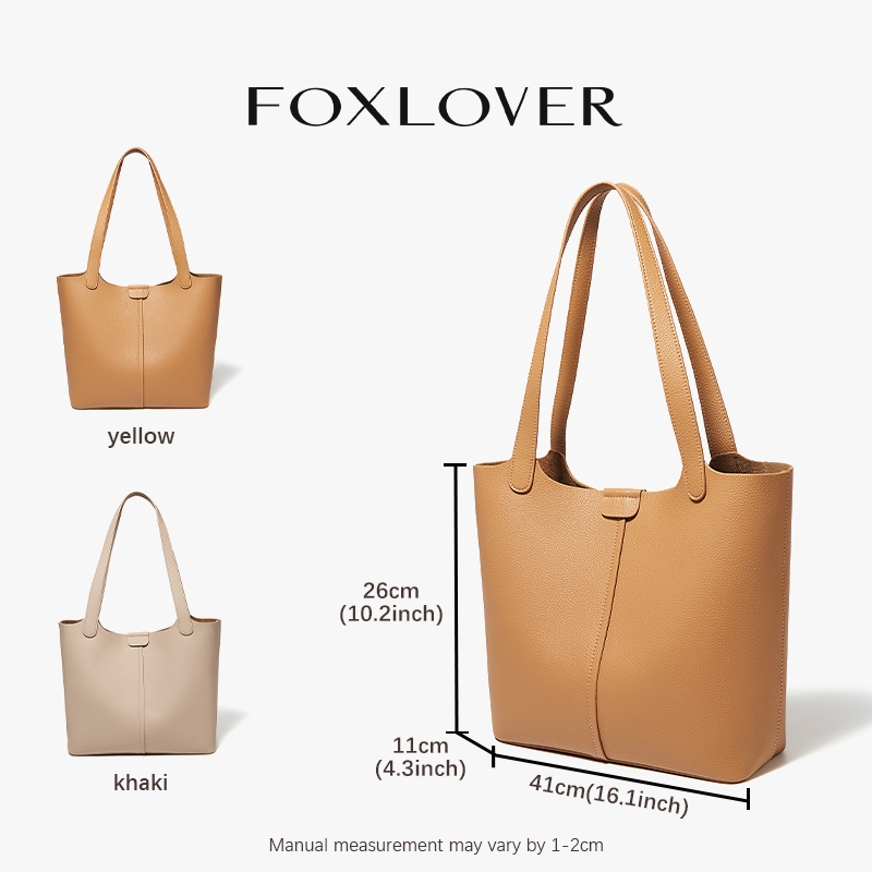 FOXLOVER حقيبة توت كتف كبيرة جلد PU — صورة 3